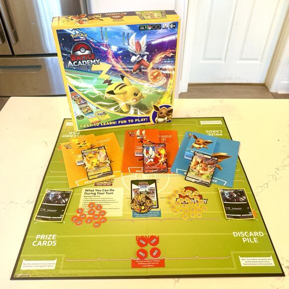 Pokémon TCG Battle Academy 2022 Board Game Pikachu Eevee Cinderace V Complete - Picture 5 of 8